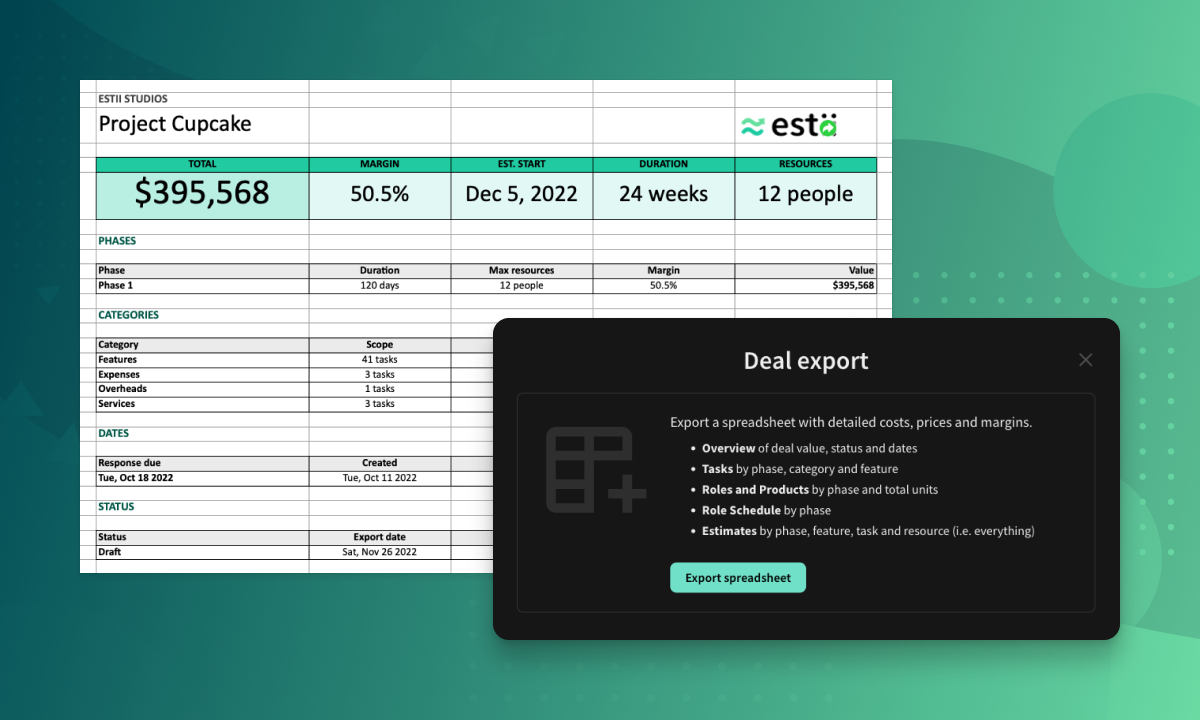 Export to spreadsheet 🗒