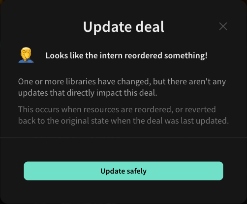 Deal update empty