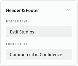 Default text for slide headers and footers