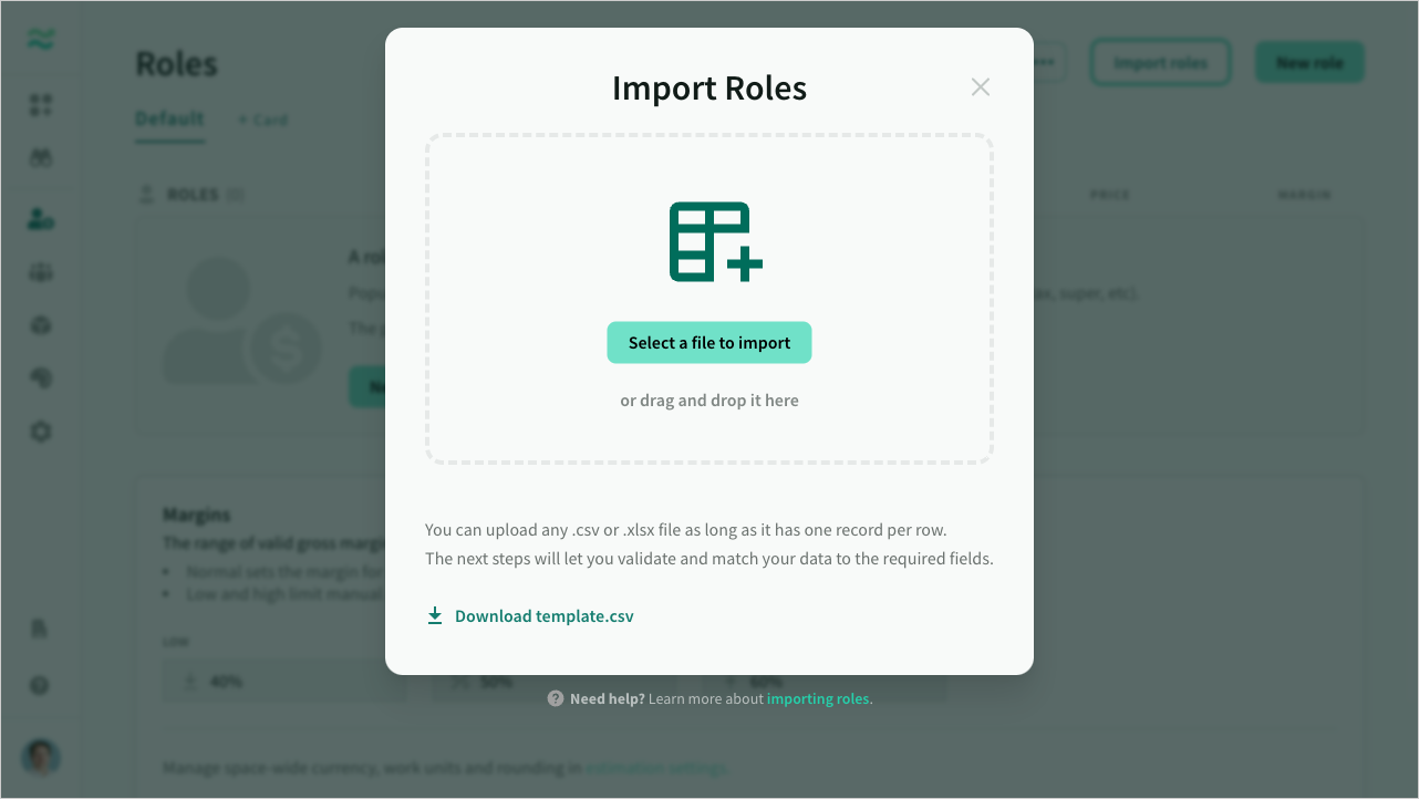 Importing roles from CSV