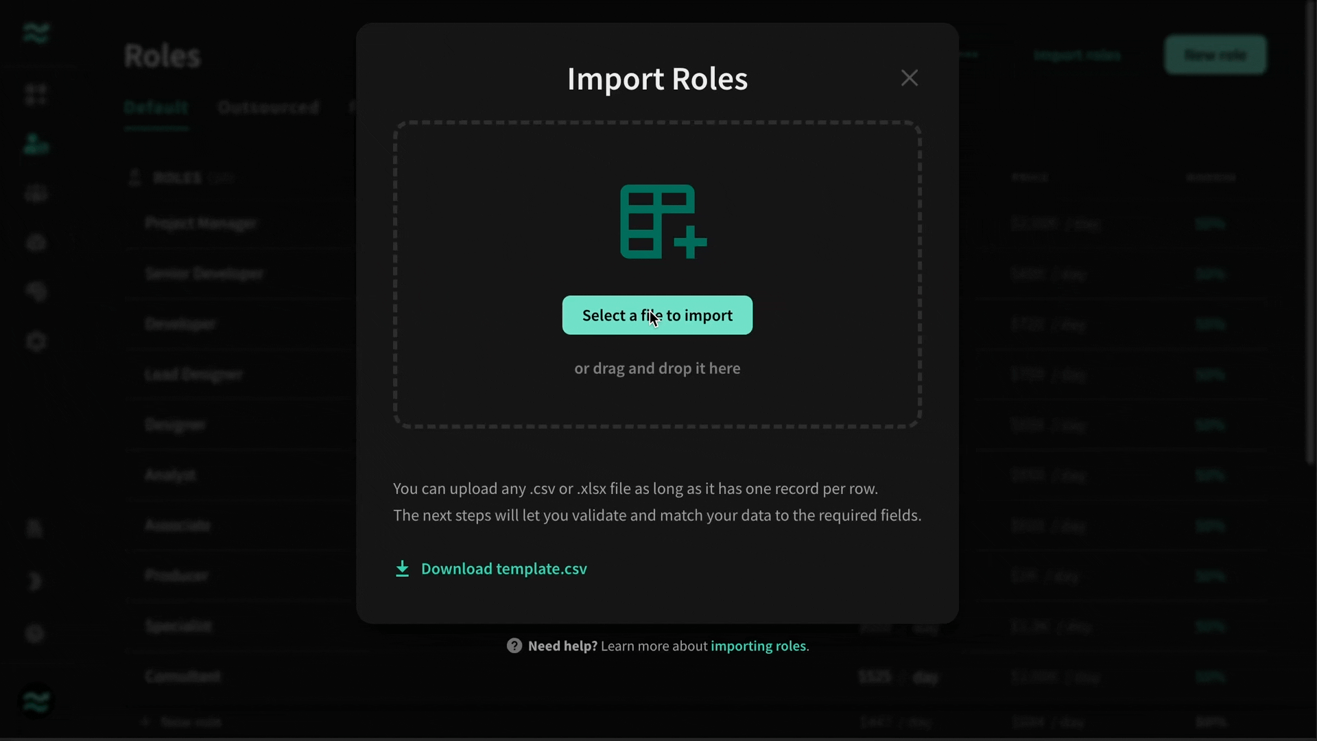 Import roles