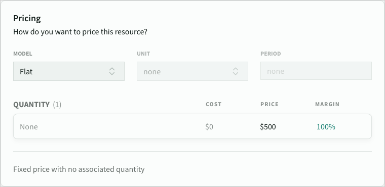 Flat pricing