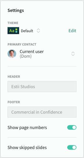 Proposal settings