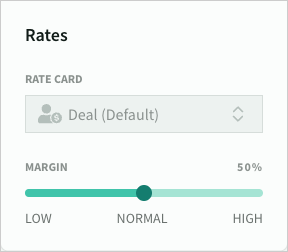 Choosing a rate card during scheduling