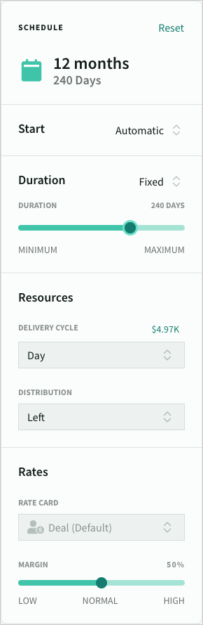 Schedule settings