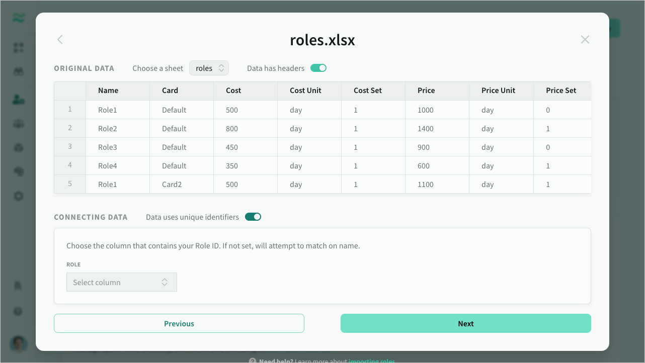 Verifying the data