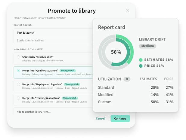 Library drift and utilization report card