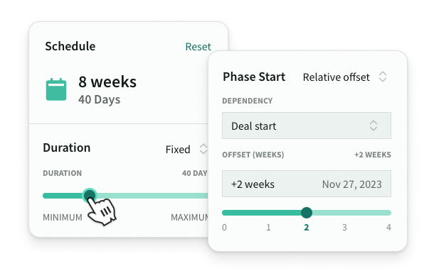 Real-time updates to phase duration and dependencies