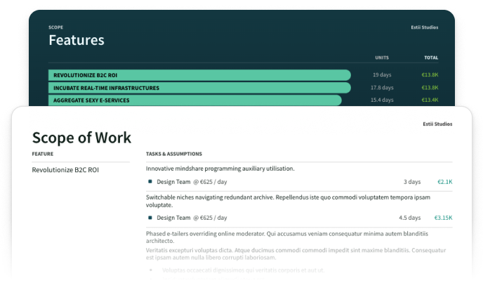 Publish as proposals or statement of works